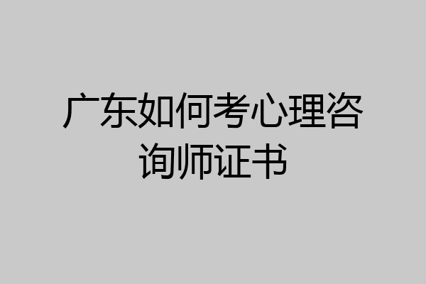 广东如何考心理咨询师证书
