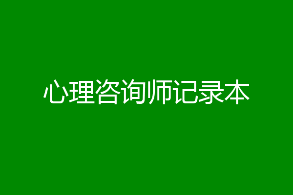 心理咨询师记录本