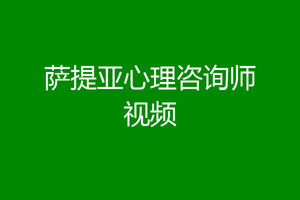 萨提亚心理咨询师视频