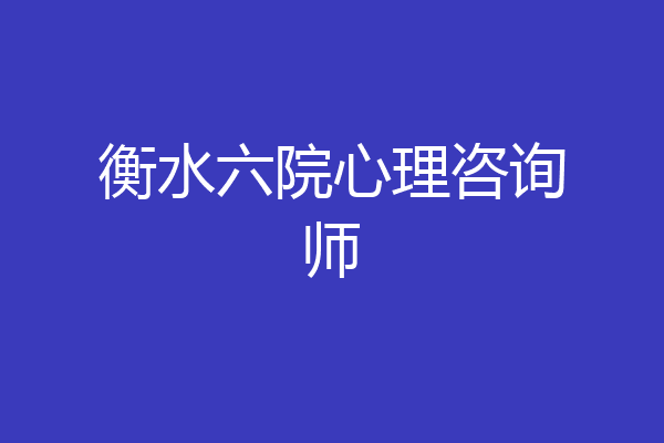 衡水六院心理咨询师