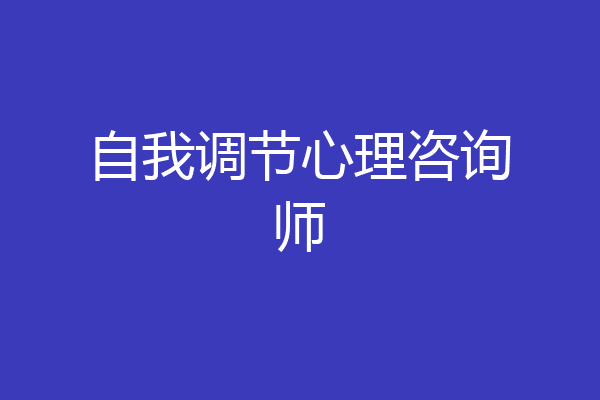 自我调节心理咨询师