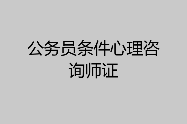 公务员条件心理咨询师证