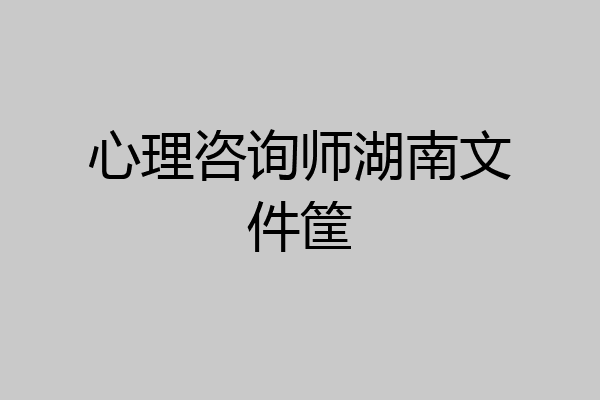 心理咨询师湖南文件筐