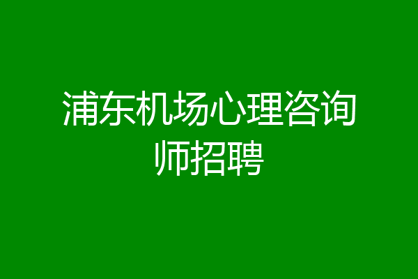 浦东机场心理咨询师招聘