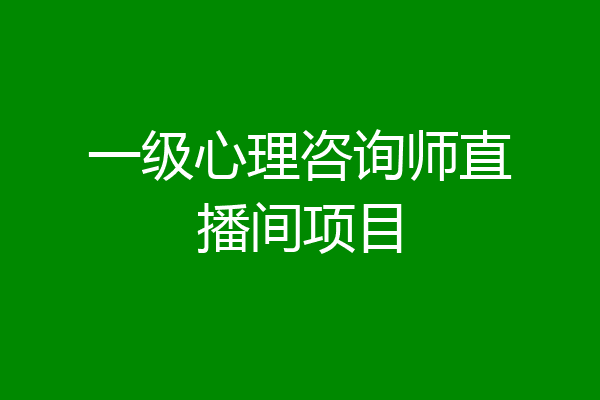 一级心理咨询师直播间项目