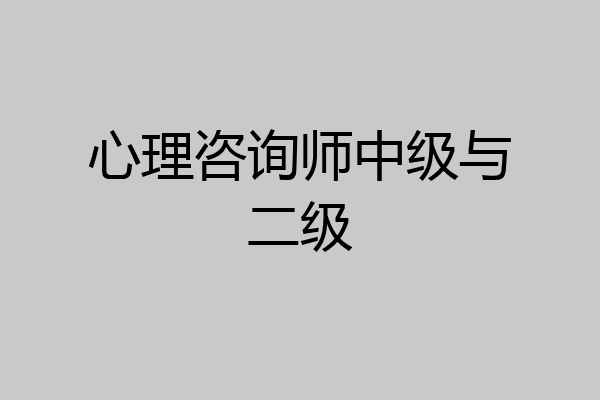 心理咨询师中级与二级