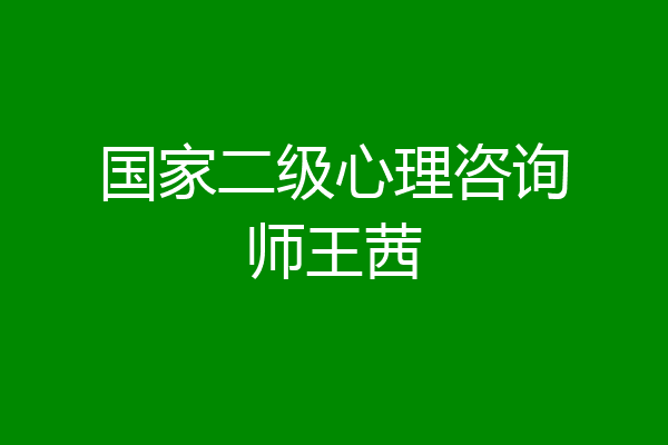 国家二级心理咨询师王茜