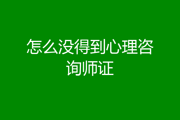 怎么没得到心理咨询师证