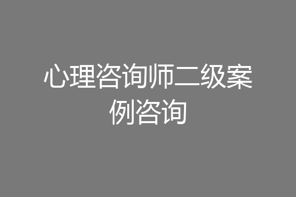 心理咨询师二级案例咨询