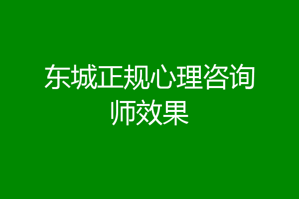 东城正规心理咨询师效果