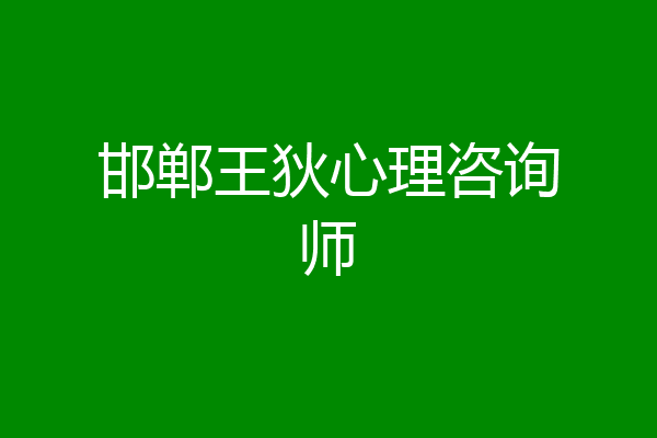 邯郸王狄心理咨询师