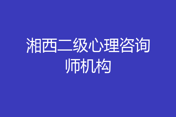 湘西二级心理咨询师机构