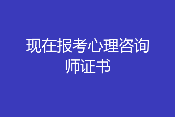 现在报考心理咨询师证书