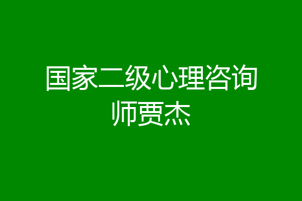 国家二级心理咨询师贾杰