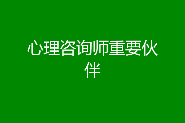 心理咨询师重要伙伴