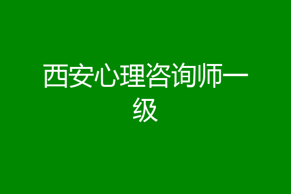 西安心理咨询师一级