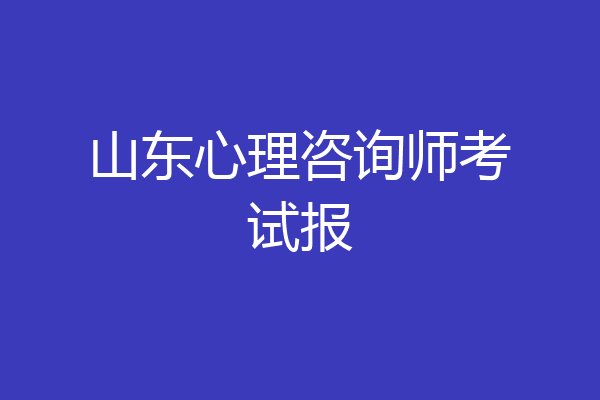 山东心理咨询师考试报
