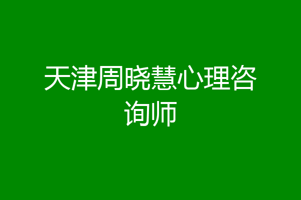天津周晓慧心理咨询师