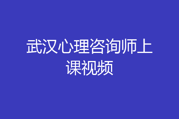 武汉心理咨询师上课视频