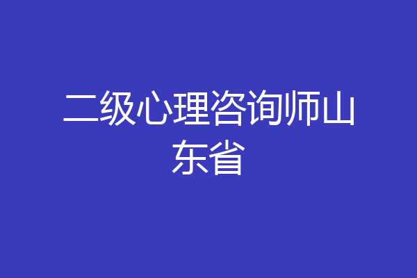 二级心理咨询师山东省