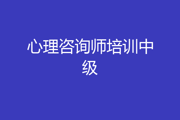 心理咨询师培训中级