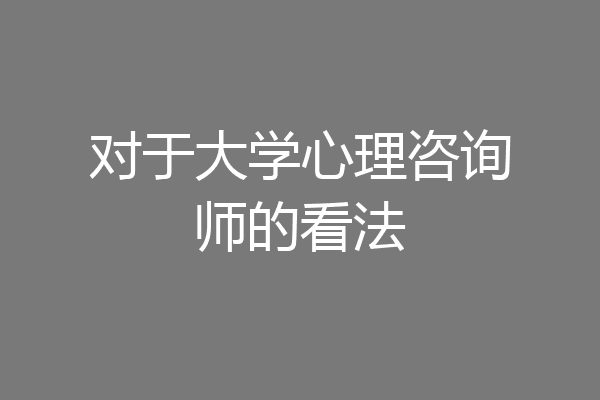 对于大学心理咨询师的看法