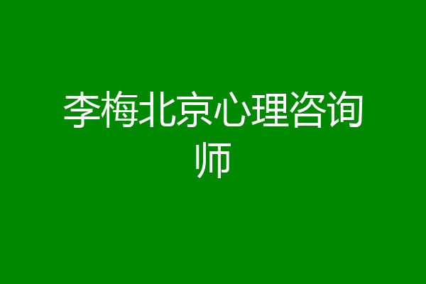 李梅北京心理咨询师