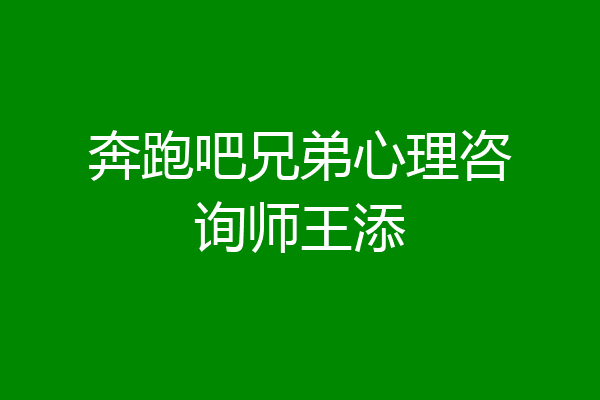奔跑吧兄弟心理咨询师王添
