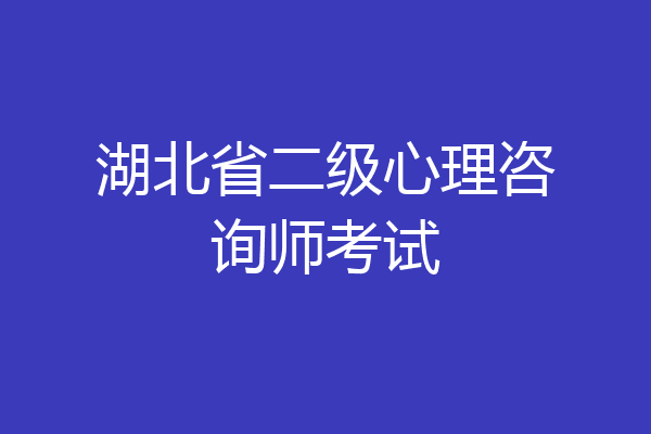 湖北省二级心理咨询师考试