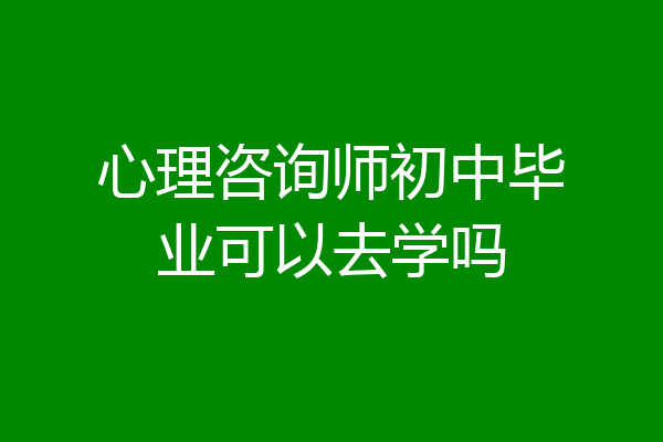 心理咨询师初中毕业可以去学吗
