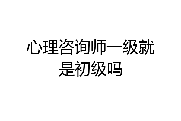 心理咨询师一级就是初级吗