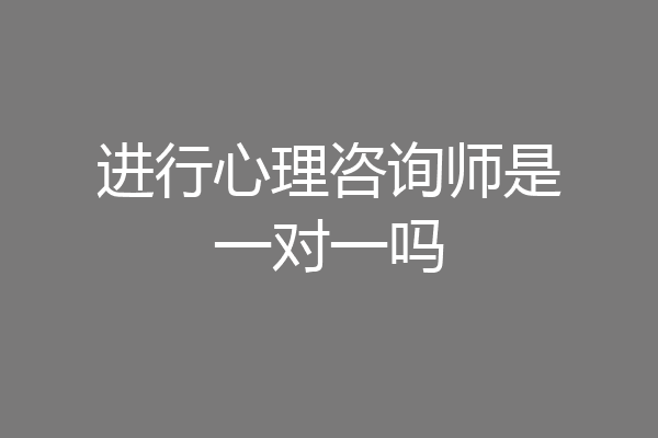 进行心理咨询师是一对一吗