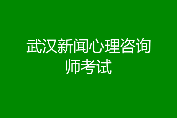 武汉新闻心理咨询师考试