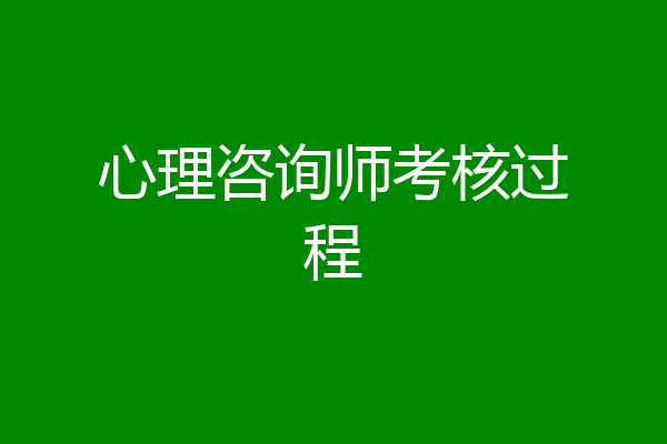 心理咨询师考核过程