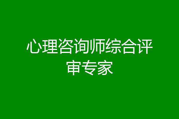 心理咨询师综合评审专家