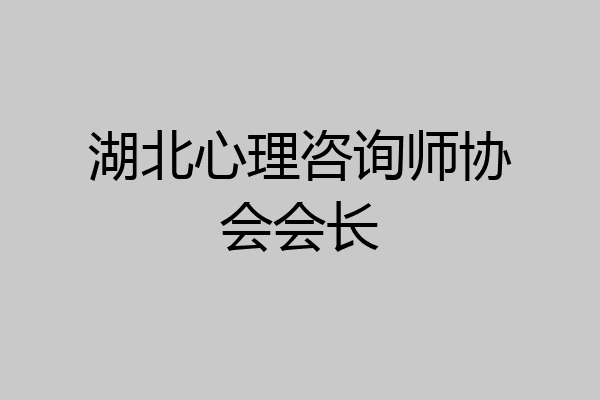 湖北心理咨询师协会会长