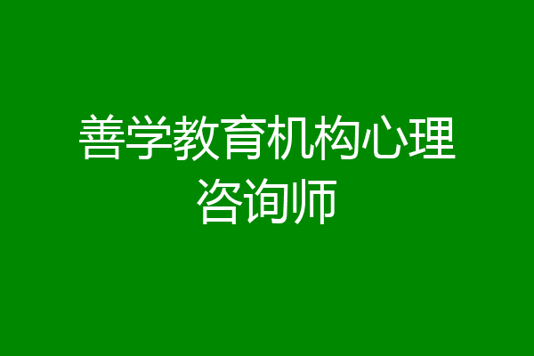 善学教育机构心理咨询师