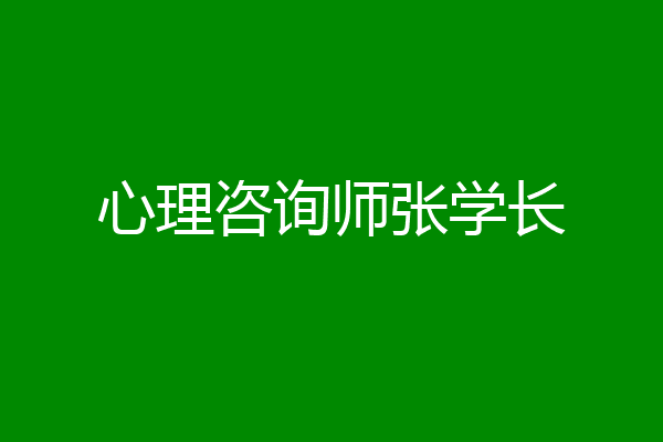 心理咨询师张学长