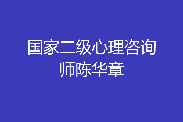 国家二级心理咨询师陈华章