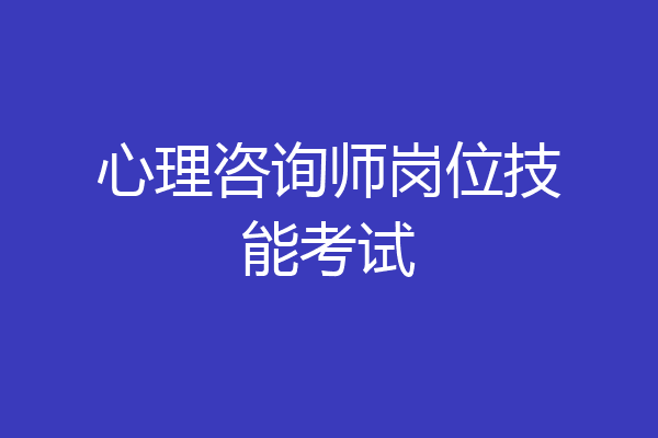 心理咨询师岗位技能考试