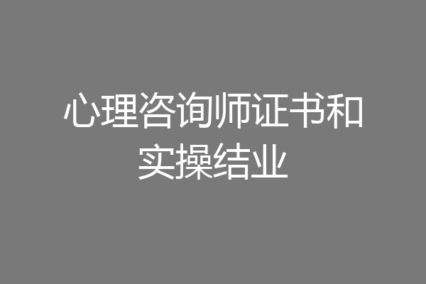 心理咨询师证书和实操结业