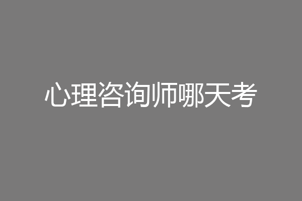 心理咨询师哪天考