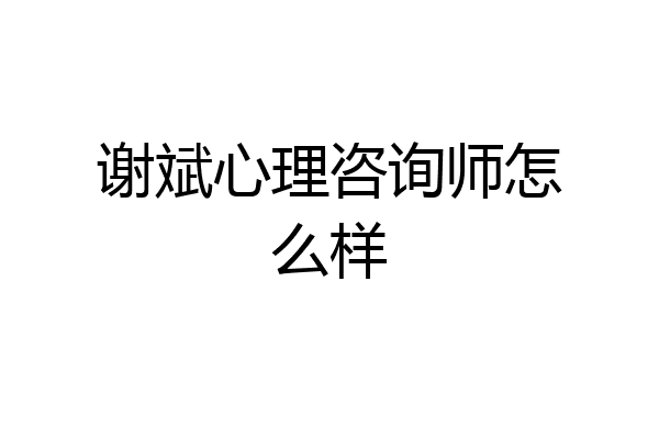 谢斌心理咨询师怎么样