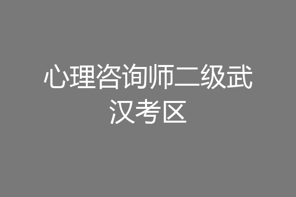 心理咨询师二级武汉考区