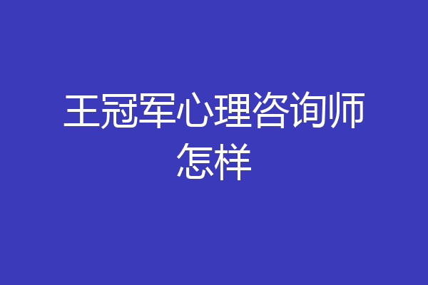 王冠军心理咨询师怎样