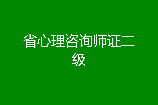省心理咨询师证二级