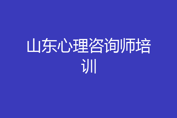 山东心理咨询师培训
