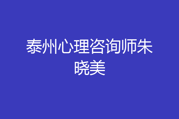 泰州心理咨询师朱晓美