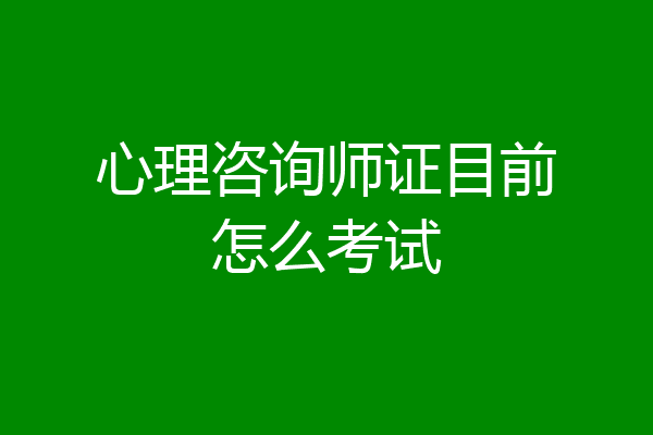 心理咨询师证目前怎么考试