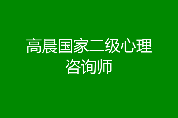 高晨国家二级心理咨询师